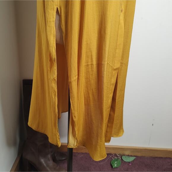 Joie Sleeveless Midi Button Down Shirt Dress in Golden Yellow Size Large - Picture 6 of 10